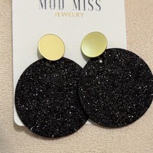 Black Glitter Earrings